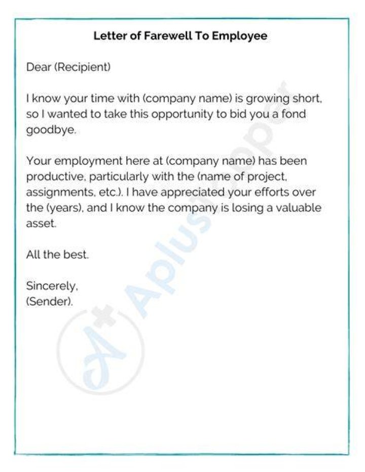 12 Sample Farewell Letters Format Examples And How To Write A Free