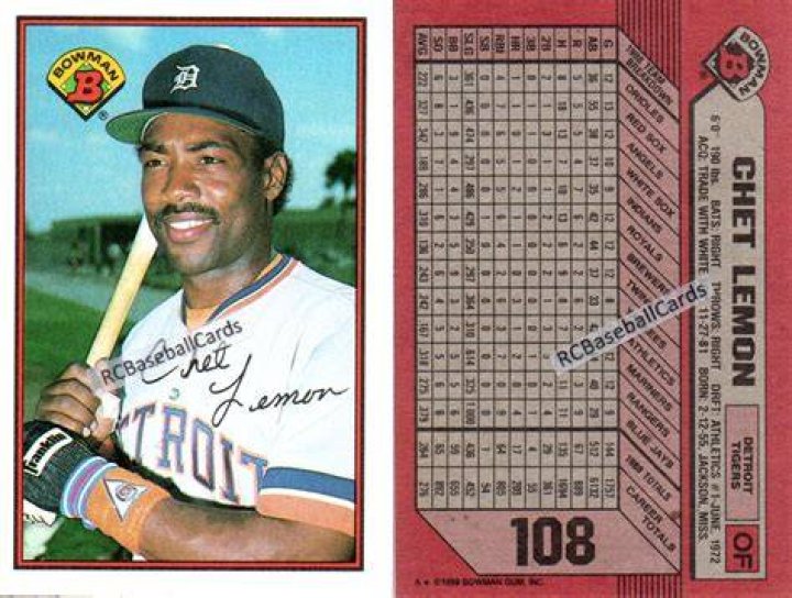 1989 Detroit Tigers Baseball Trading Cards Baseball Cards by