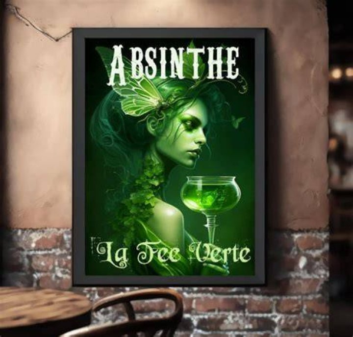 Absinthe La Fee Verte Fairy With Glass Postcard Zazzle Green fairy