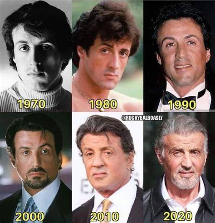 Age Progression of Sylvester Stallone Sylvester stallone, Hollywood