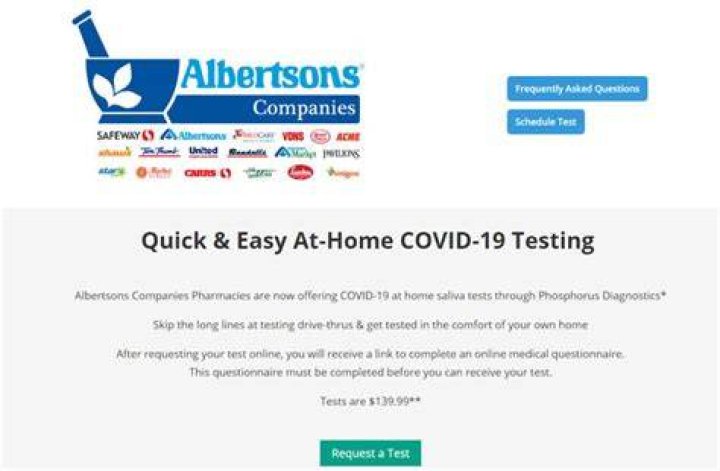 Albertsons, Safeway pharmacies to offer free athome COVID19 tests to