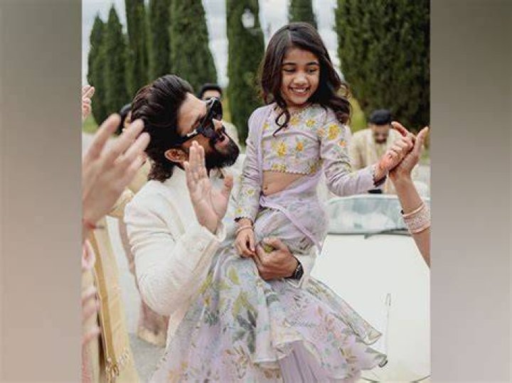Allu Arjun daughter looked cute in beautiful outfits at Niharika