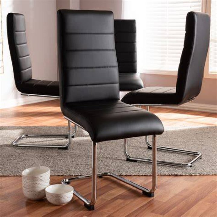 Baxton Studio Marlys Modern and Contemporary Black Faux Leather Uphols