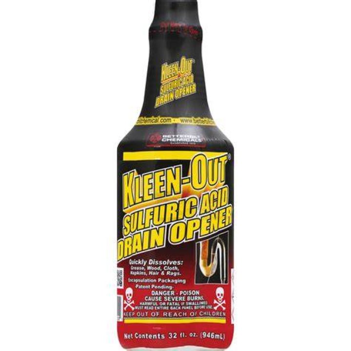 Betterbilt Chemical KleenOut Sulfuric Acid Drain Opener, 32 Fluid