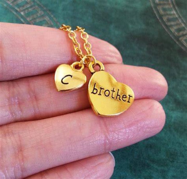 Brother Necklace SMALL Brother Jewelry Gold Brother Charm