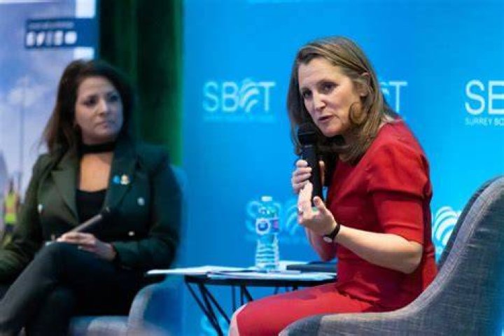 Budget 2023 Chrystia Freeland speaks with reporters March 28, 2023