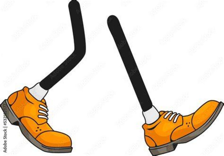 Cartoon Legs. Vector Walking Feet In Various Positions. Legs In Boots