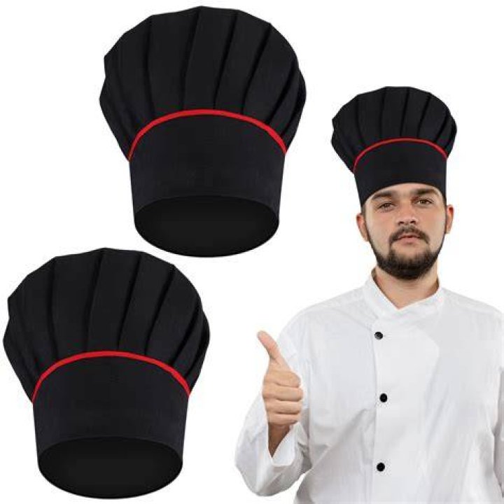 Chef Hats Hat, 2PCS Adult Premium Adjustable Elastic Baker Kitchen