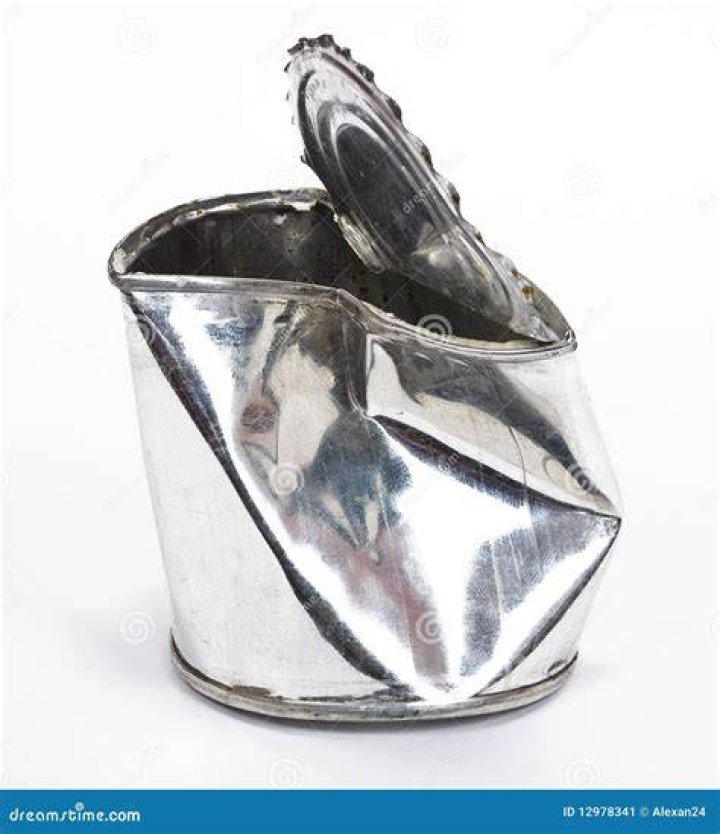 Crushed tin can stock image. Image of crushed, used, open 12978341