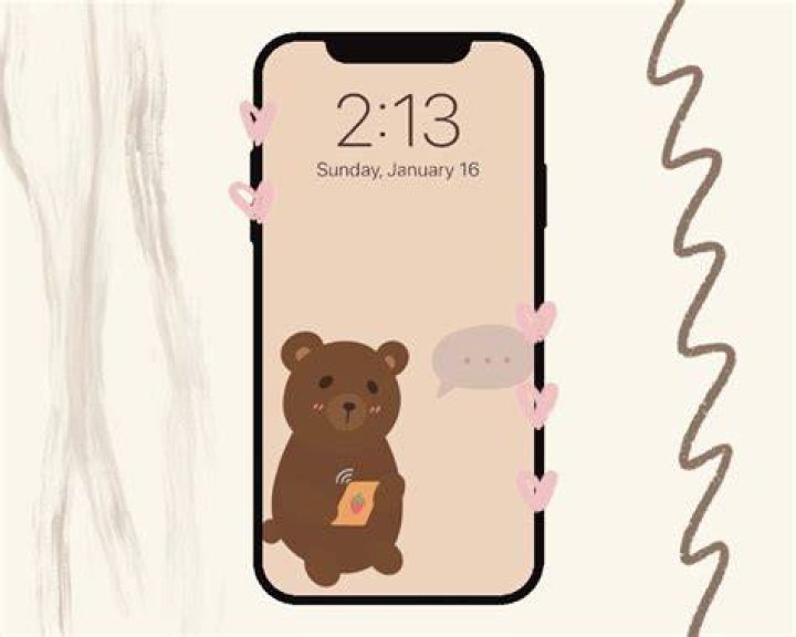 Cute Bear Texting Wallpaper Aesthetic Simple Iphone XR Etsy