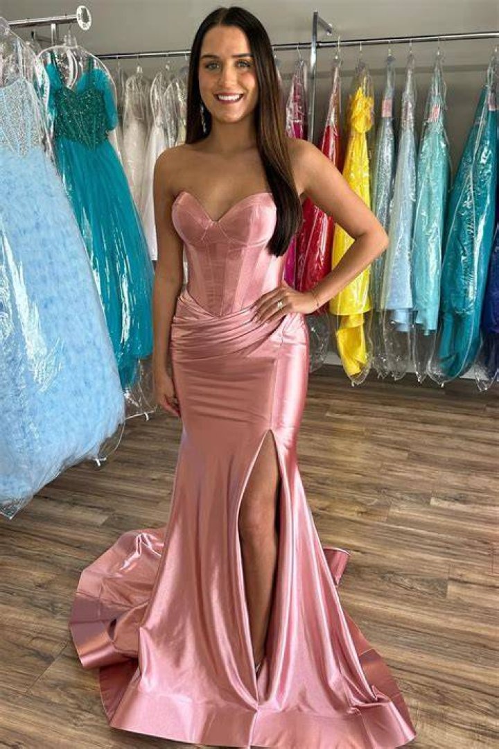 Fast Delivery Prom Dresses Sweetheart Sleeveless Mermaid Silver/Gray