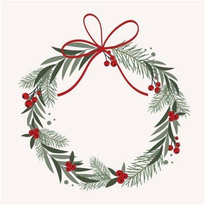 Free Vector Christmas wreath illustrated hand drawn