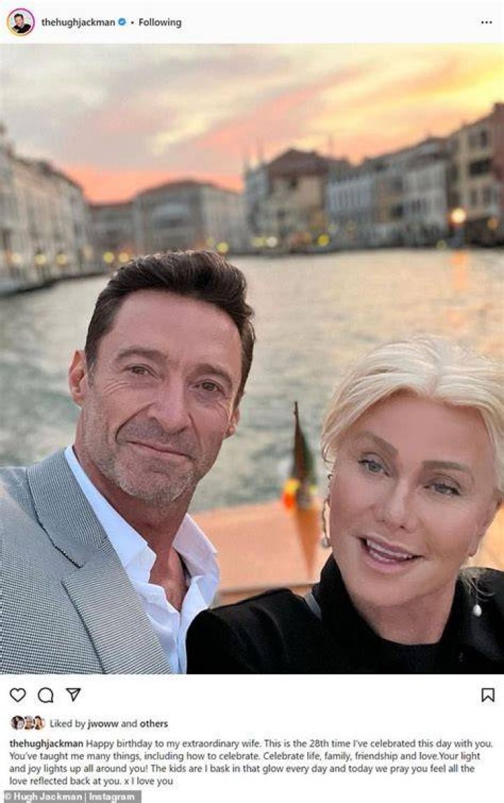 Hugh Jackman shares sweet Instagram birthday message for his wife
