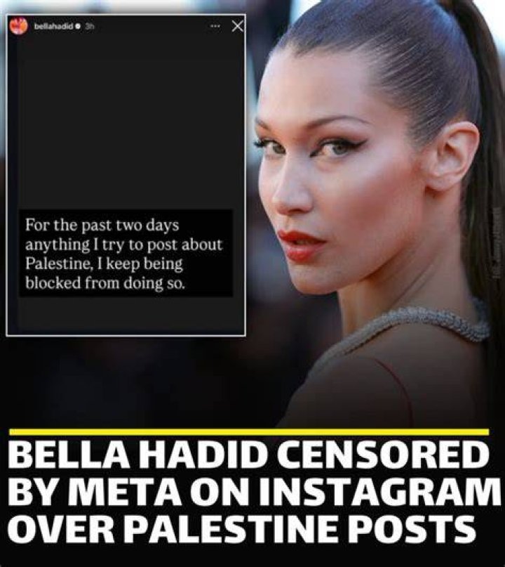 Instagram blocks Bella Hadid Palestine support posts