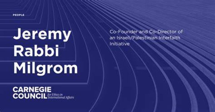 Jeremy Rabbi Milgrom Carnegie Council for Ethics in International Affairs