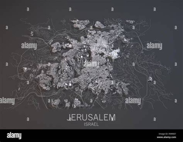 Jerusalem, satellite view Stock Video Clip K001/7590 Science