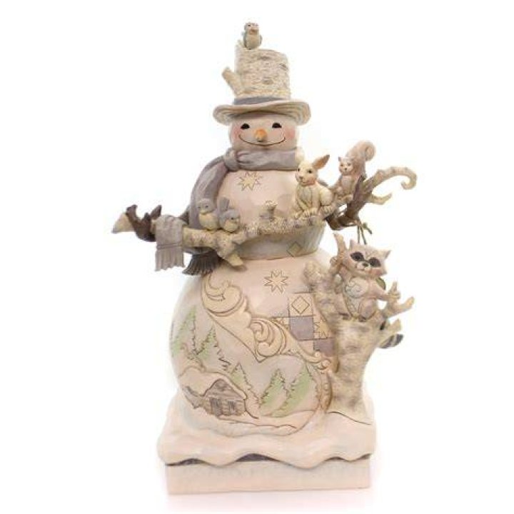 Jim Shore Snowman With Woodland Animals Figurine Animal figurines