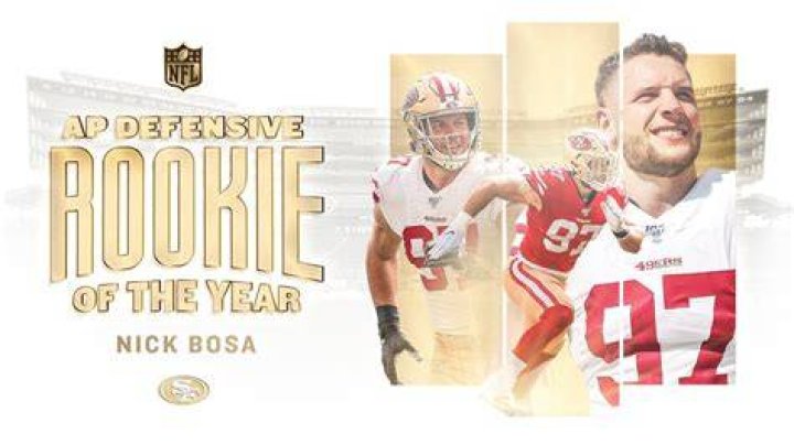 John Bosa accepts Defensive Rookie of the Year award for son Nick Bosa