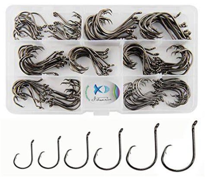 JSHANMEI 150pcs/box Circle Hooks 2X Strong Customized Offset Sport