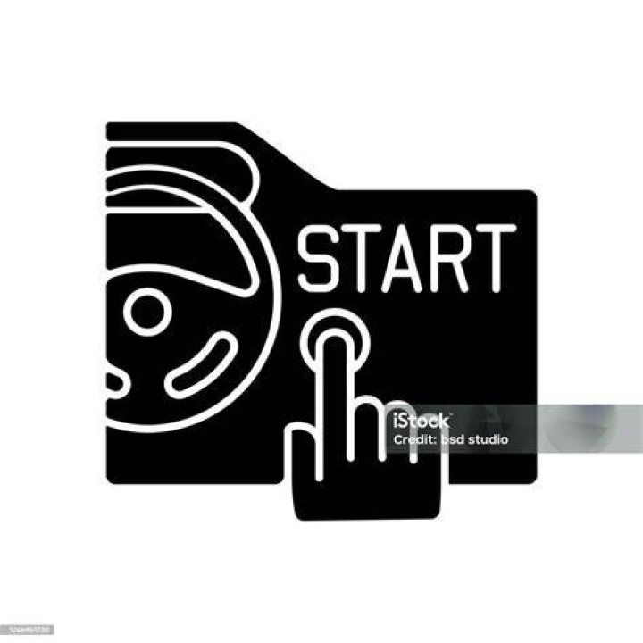 Keyless ignition system black glyph icon. Smart automobile attribute