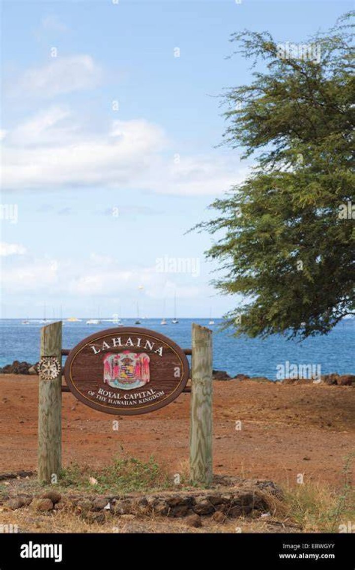 Lahaina city sign, Maui, Hawaii Stock Photo Alamy