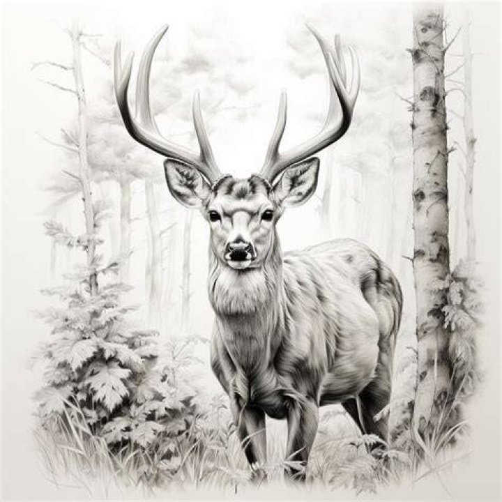 Majestic Deer Deer Pencil Drawing Print Deer Pencil Etsy