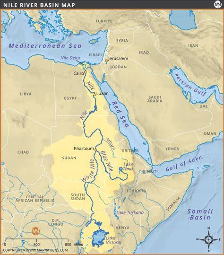 Map Nile River Africa Share Map