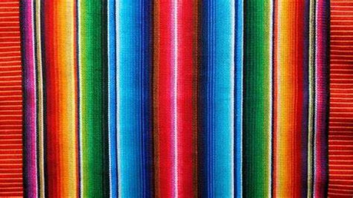 Mexican Fabric Orange Striped and Colorful 31 width by