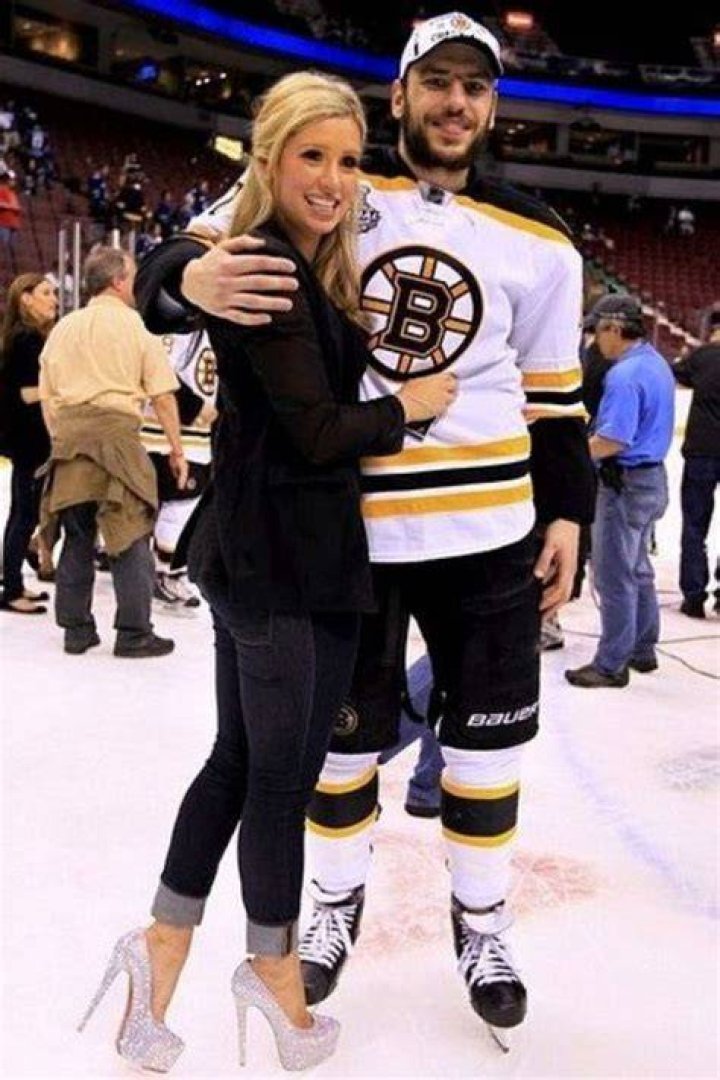 Milan Lucic and his wife celebrate the Esplanade The Boston Globe
