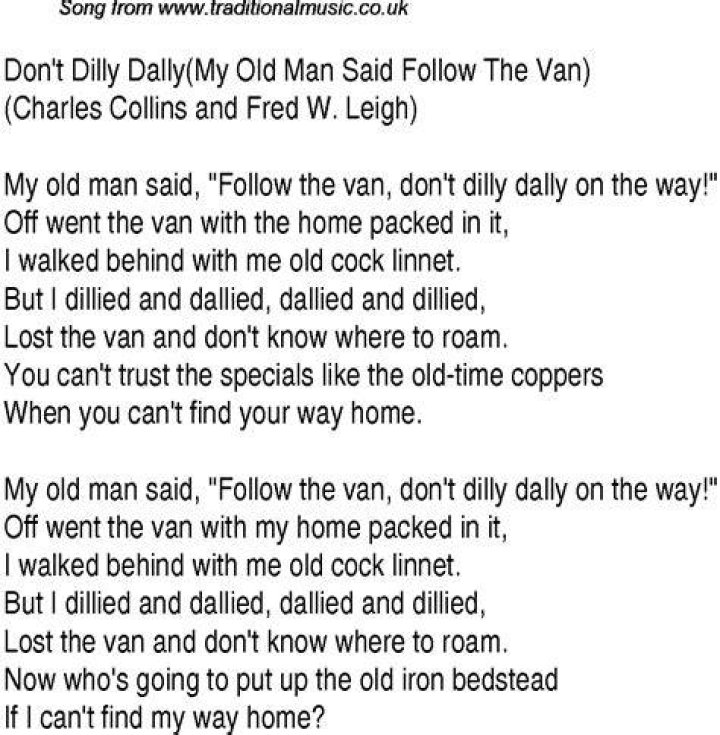 My Old Man Said blog