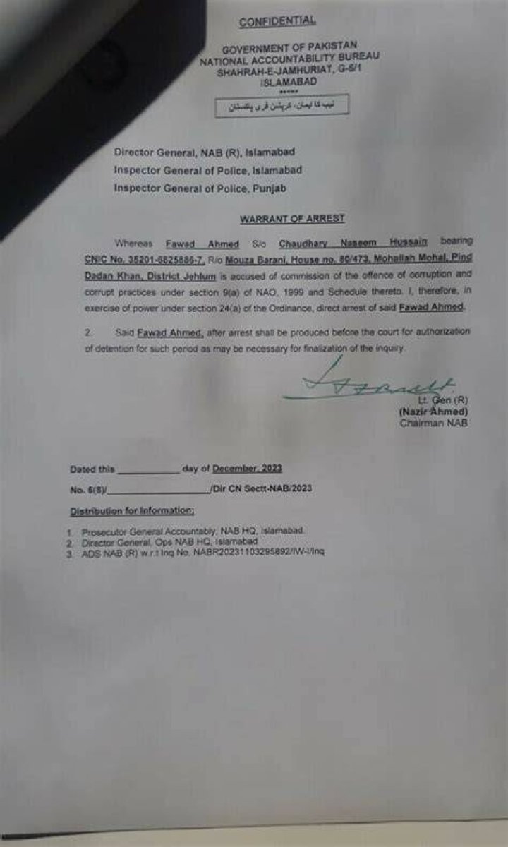 NAB issues arrest warrant against Nawaz Sharif in corruption case The