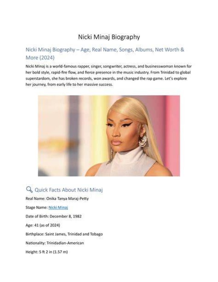 Nicki Minaj Biography 2023 Rap Queen To Global Icon