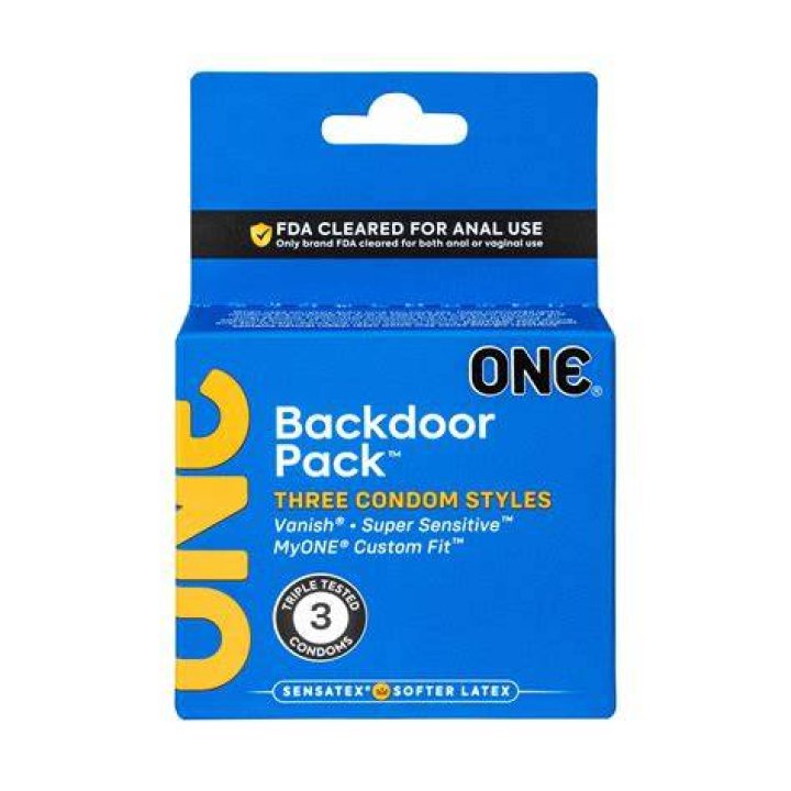 ONE Condoms Backdoor 3 Count Multipack, FDA Anal and Vaginal Approved