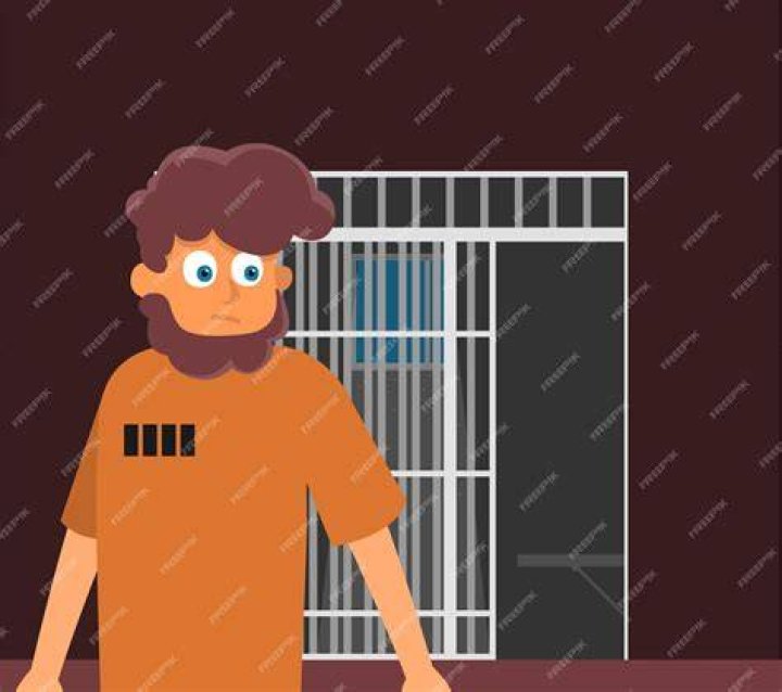 Premium Vector Illustration of prisoner silhouette standing and