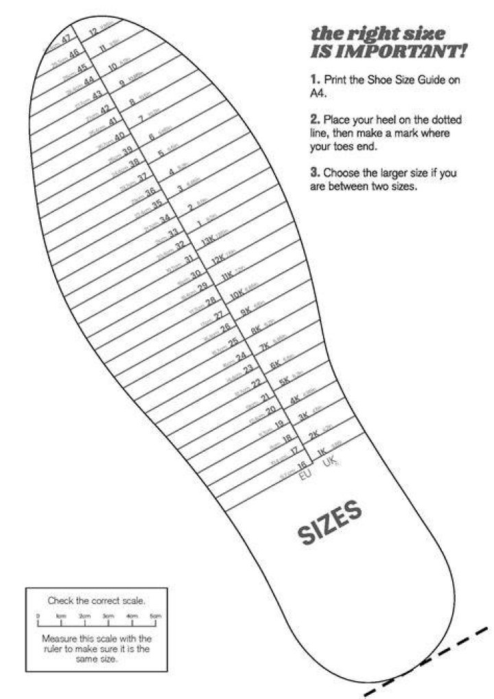 Printable Foot Measure