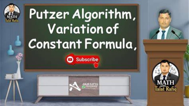 Putzer algorithm Variation of constant formula, YouTube