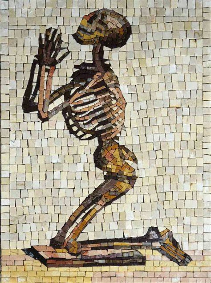 Skeleton Praying Marble Mosaic Etsy