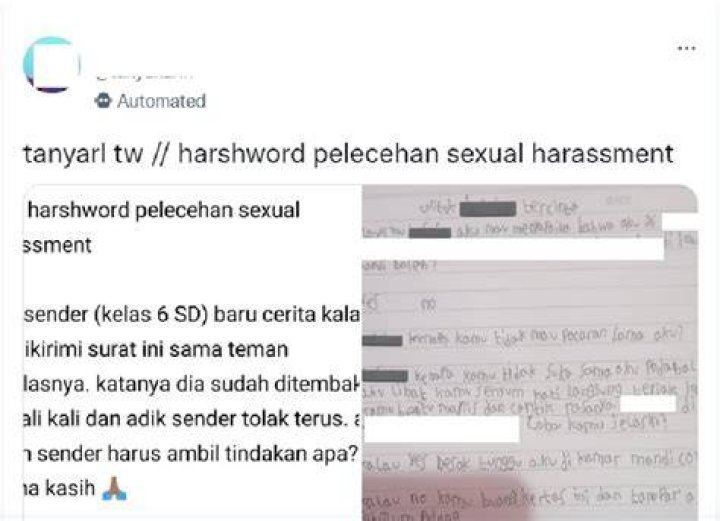 Surat Cinta Anak SD Viral, Isinya Berbau Pelecehan Seksual