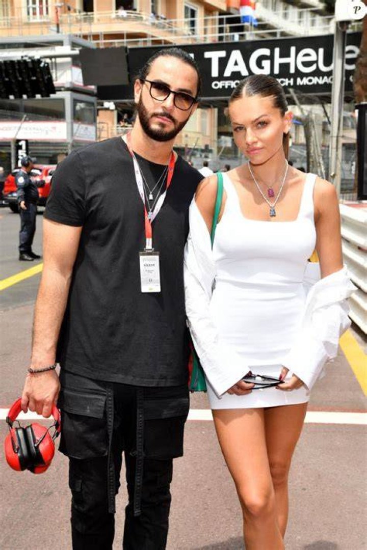 Thylane Blondeau et son fianc&eacute; Benjamin Attal lors du Grand Prix de