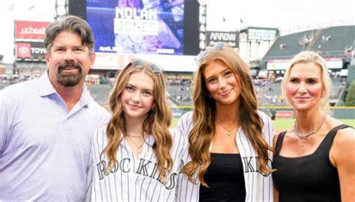 Todd Helton Daughters Tierney & Gentry Helton With Wife Christy