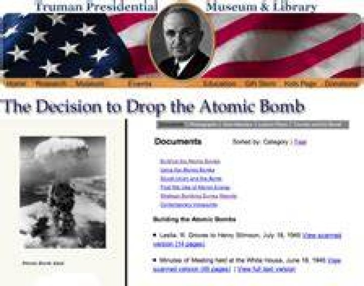 Truman dropping the atomic bomb